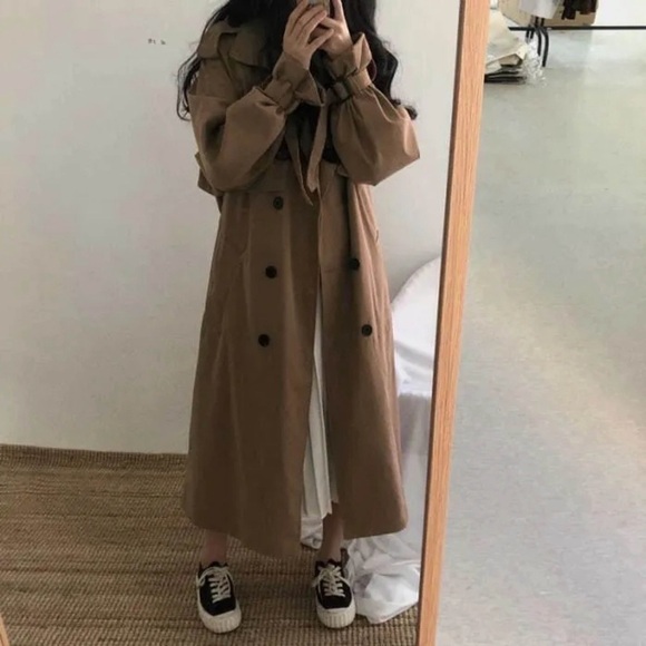 VANESSA LAB • Khaki Beige Trench Coat Driving Jacket - Picture 6 of 10